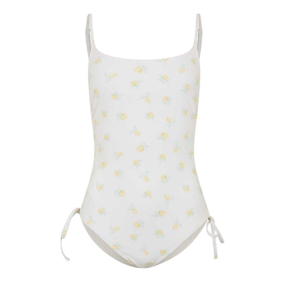 Jack Wills Womens/Ladies Ruched One Piece Bathing Suit / Lemon